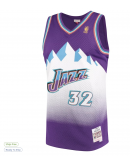 Men's Utah Jazz Karl Malone Mitchell & Ness White 1996/97 Hardwood Classics Swingman Jersey