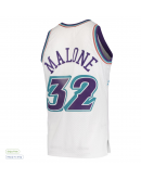 Men's Utah Jazz Karl Malone Mitchell & Ness White 1996/97 Hardwood Classics Swingman Jersey