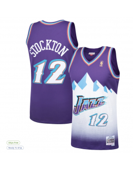 Men's Utah Jazz John Stockton Mitchell & Ness Purple Hardwood Classics Swingman Jersey