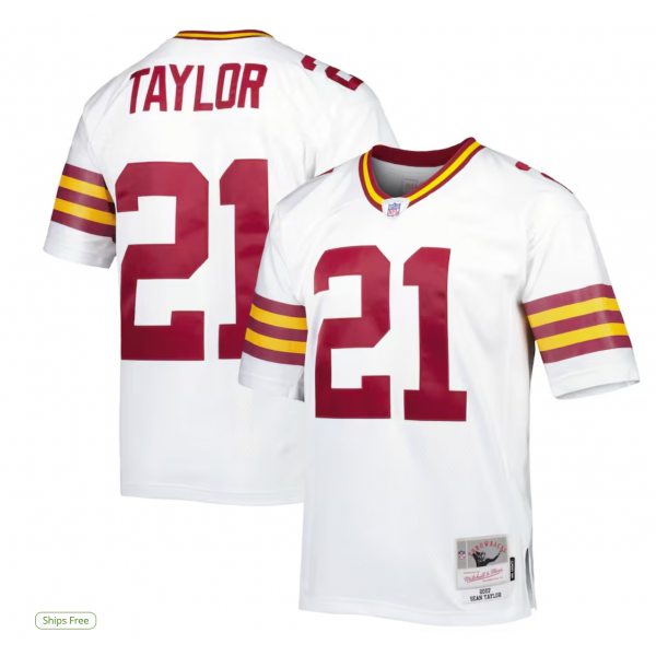 Men's Washington Football Team Sean Taylor Mitchell & Ness White Legacy Replica Jersey