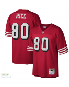 Men's San Francisco 49ers Jerry Rice Mitchell & Ness Scarlet Legacy Replica Jersey