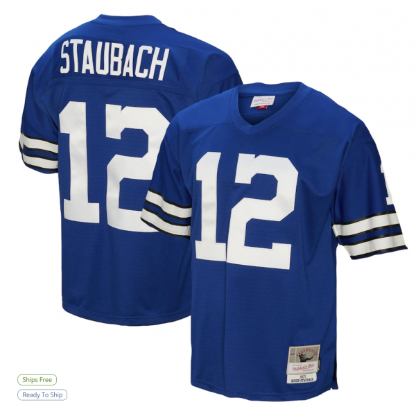 Men's Dallas Cowboys Roger Staubach Mitchell & Ness Royal Legacy Replica Jersey