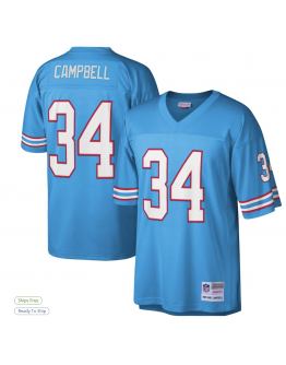 Men's Houston Oilers Earl Campbell Mitchell & Ness Light Blue Legacy Replica Jersey