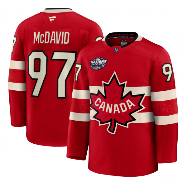 Men's Canada Connor McDavid Fanatics Red 2025 4 Nations Face-Off Premium Jersey