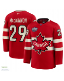 Men's Canada Nathan MacKinnon Fanatics Red 2025 4 Nations Face-Off Premium Jersey