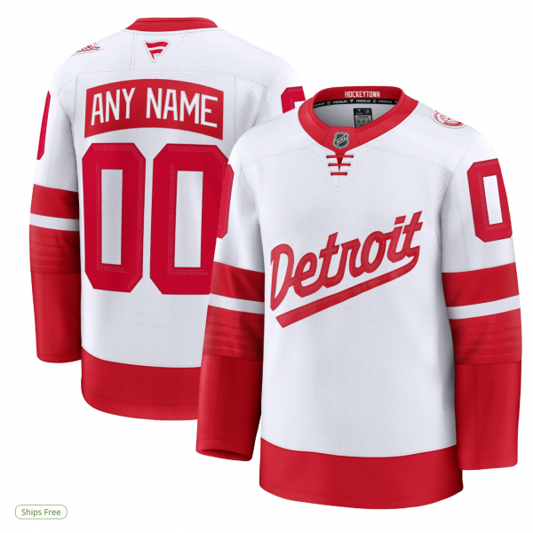 Men's Detroit Red Wings Fanatics White 2025 NHL Stadium Series Premium Custom Jersey