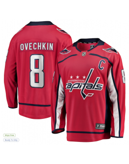 Men's Washington Capitals Alexander Ovechkin Fanatics Red Captain Patch Home Breakaway Jersey