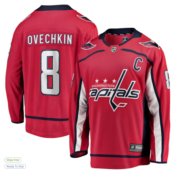 Men's Washington Capitals Alexander Ovechkin Fanatics Red Captain Patch Home Breakaway Jersey