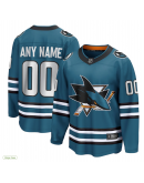 Men's San Jose Sharks Fanatics Teal Home Breakaway Custom Jersey