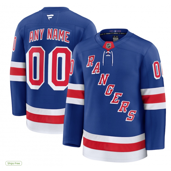 Men's New York Rangers Fanatics Blue Home Breakaway Custom Jersey