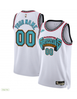 Unisex Adult Memphis Grizzlies Nike White Swingman Custom Jersey - Classic Edition