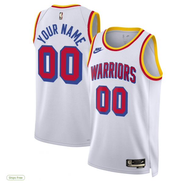 Unisex Adult Golden State Warriors Nike White Swingman Custom Jersey - Classic Edition