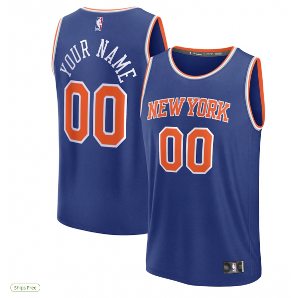 Men's New York Knicks Fanatics Navy Fast Break Custom Jersey - Statement Edition