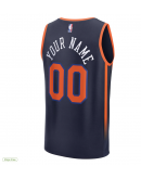 Men's New York Knicks Fanatics Navy Fast Break Custom Jersey - Statement Edition