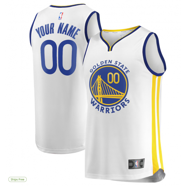 Men's Golden State Warriors Fanatics Royal Fast Break Custom Replica Jersey - Icon Edition